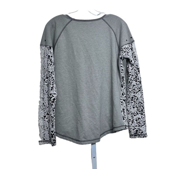 Pull On T Shirt size L Hannah Cotton Lace Long Sleeve Top Modest comfy - Picture 4 of 4